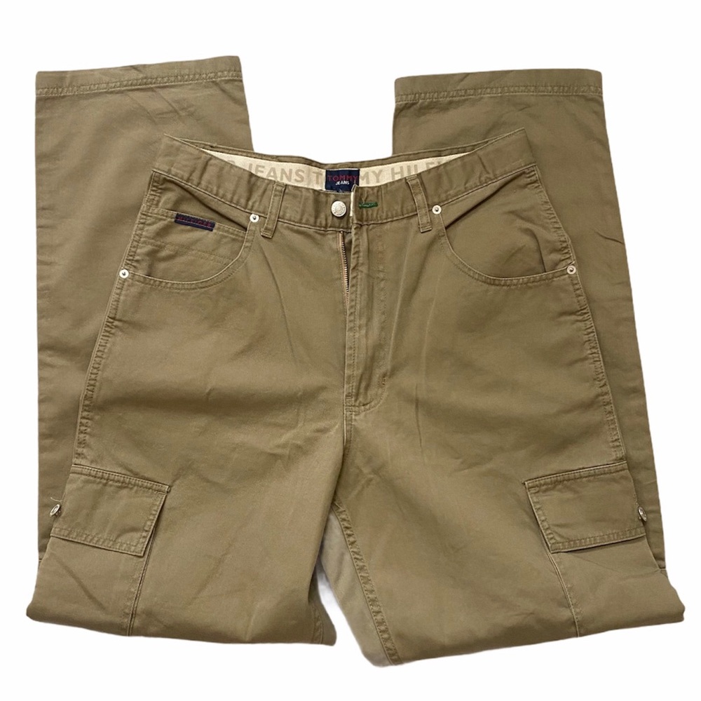 Vintage 1990's TOMMY HILFIGER Khaki Cargo Pants 32 X 36